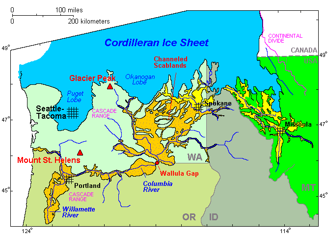 Map of the Missoula Floods